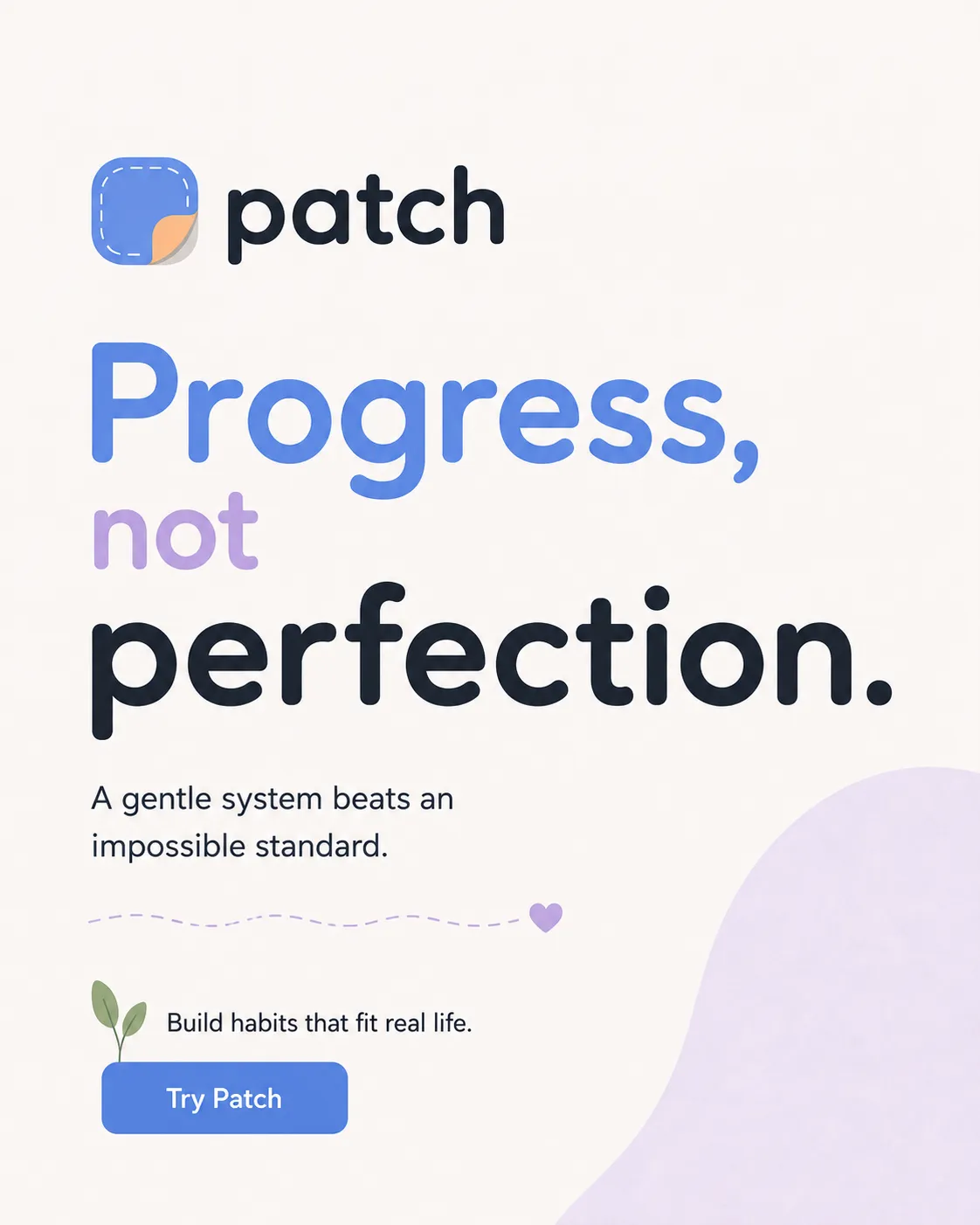Patch — generated on-brand asset 10: flat, warm consumer-app illustration and mobile UI